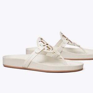 Tory Burch New Ivory Cloud Slip on Miller Sandals Summer Weekend Shoes Sz 8